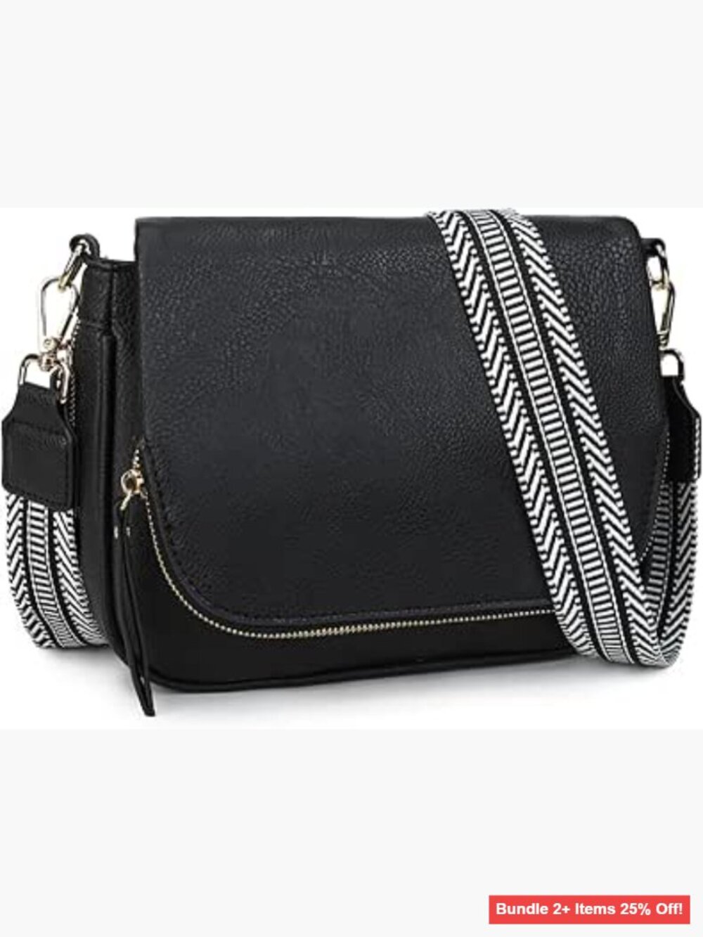 Small PU Leather Crossbody Bag with Adjustable Strap and 5 Pockets